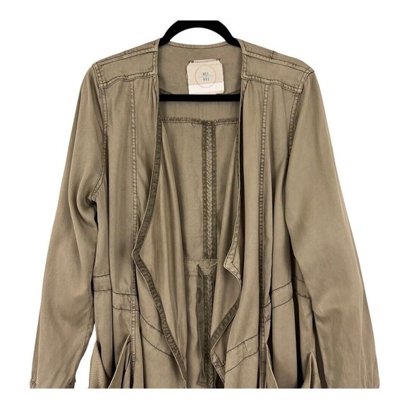 Anthropologie Hei Hei Womens Size Medium Morgan Open Front Draped Utility Jacket - Picture 2 of 4